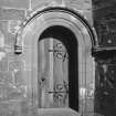 View of doorway on West face of Arbuthnott Aisle.