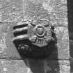 Detail of corbel on buttress of Arbuthnott Aisle.