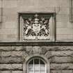 Detail of carved panel on south face of tower