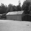 Wooden outbuildings, view from east