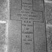Detail of cross shaped stone plaque (in memory of H.R.H. the Duke of Clarence)