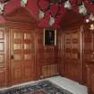 Interior. Ground floor detail of dining room pedimented doors