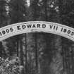 Detail of inscription on horse-shoe arch (1905 Edward VII 1905)