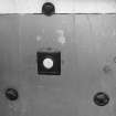 Interior, cell block.
Detail showing revolution counter.