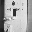 Interior, cell block.
View of specimen cell door.