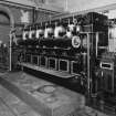 Interior.
View of 'Crossley' standby diesel engine.