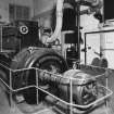 Interior.
Detail of alternator and exciter on Crossley diesel engine.