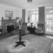 Interior. Ground floor. Living Hall. View from NW showing fireplace and glazed screen to loggia