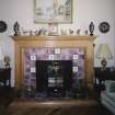 Interior. Ground floor. Living Hall. Fireplace. Detail.