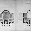 Photographic copy of drawing showing ground and first floor plans of existing building (Drawing no 1).