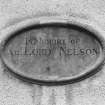 Detail of commemorative plaque to Admiral Lord Nelson