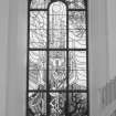 Interior. Stained glass window. Detail