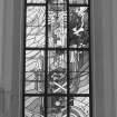 Interior. Stained glass window. Detail