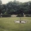 View of staue in Walled garden.