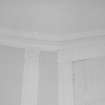 Ground floor, drawing room, pilaster and cornice plasterwork, detail