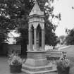 South of road, Gothic monument, detail showing inscription to Sir Allan Wilson