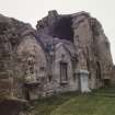 Views of Abbey.
Frame 10: View of S transept and Sacristy from W.
Frame 11: View of doorway to Sacristy from W. 
Frame 12: View of Sacristy from SW.
Frame 13: View of Sacristy from S.