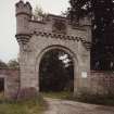 View of gateway with heraldic panel from west