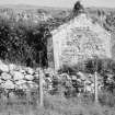General view of remains of building, A'Chill, St Columba's graveyard, Canna.