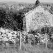General view of remains of building, A'Chill, St Columba's graveyard, Canna.