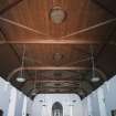Interior. Wooden ceiling. View from NNE
