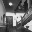 Interior. Ground floor staircase hall, view from E.