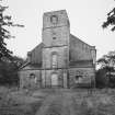 View from SW of front elevation and tower of church showing former postion of clock.