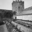Tower in north west corner of walled garden, view from east