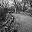 Walled garden bridge, gatepiers from east south east