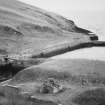 General view from north west with remains of fish smoking kiln in the foreground