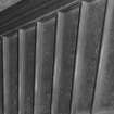 Detail of wood panelling on staircase