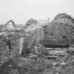 Byre dwelling, view of former kitchen from south east