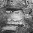 Byre dwelling, view of former kitchen from south east showing steps from area of byre
and open hearth