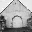 Shaw enclosure, view of blocked arch in east wall of church