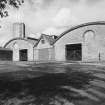 Cattle courts and grain silo, view from south east