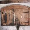 Interior. Stable, detail of wooden wall cupboard