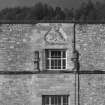 Detail of carved panel on E facade depicting pictish beast