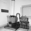 Interior. Ground floor, staircase hall, view of steam engine from 'Loch Fannich' boat