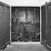 Interior. Basement, standby diesel room, view of tool cupboard