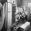 Interior. Basement, diesel generator room, view of diesel engine