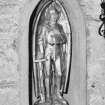 Interior. Detail of the statue of St Michael The Archangel given in memory of Jane Spiers Cuthbert 1943