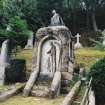 Hill Cemetery, detail of ornate gravestone kneeling figure and angel