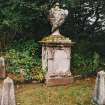 Top Cemetery, detail of ornate gravestone with swagged urn