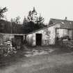 View of byre at south end of farmhouse from south east