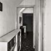 View along first floor corridor from north