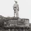 Glenfinnan Monument.  Hi-spy view of back of statue from South West.