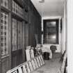 Ground floor, library passageway, view from S