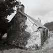 Detail of the Croft houses rounded SE corner with corbelled skew.