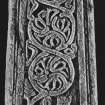 Lower part (back) of the shaft of a free standing medieval  cross, Iona School, 14th-15th century