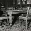 Kinlochmoidart House. Dining room, detail of table and chairs.